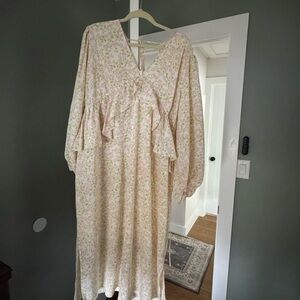 Topshop floral long sleeve maternity dress